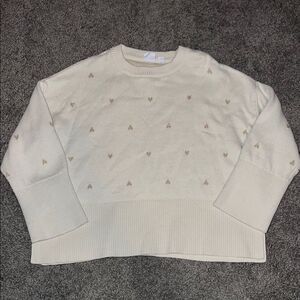 Chic Cream Sweater with Gold Accents